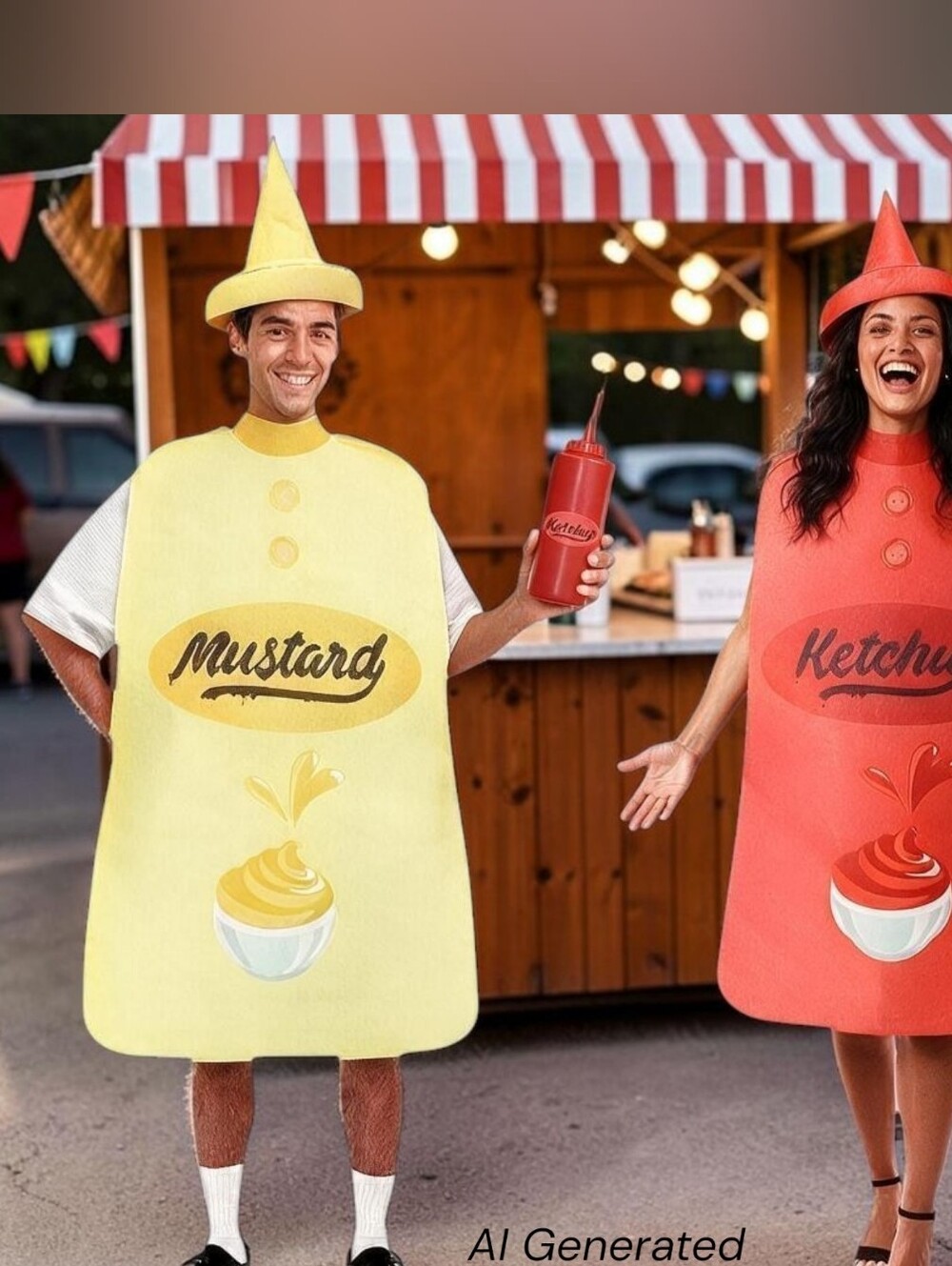 Duo Mustard and Ketchup Bottle Costumes, One Size